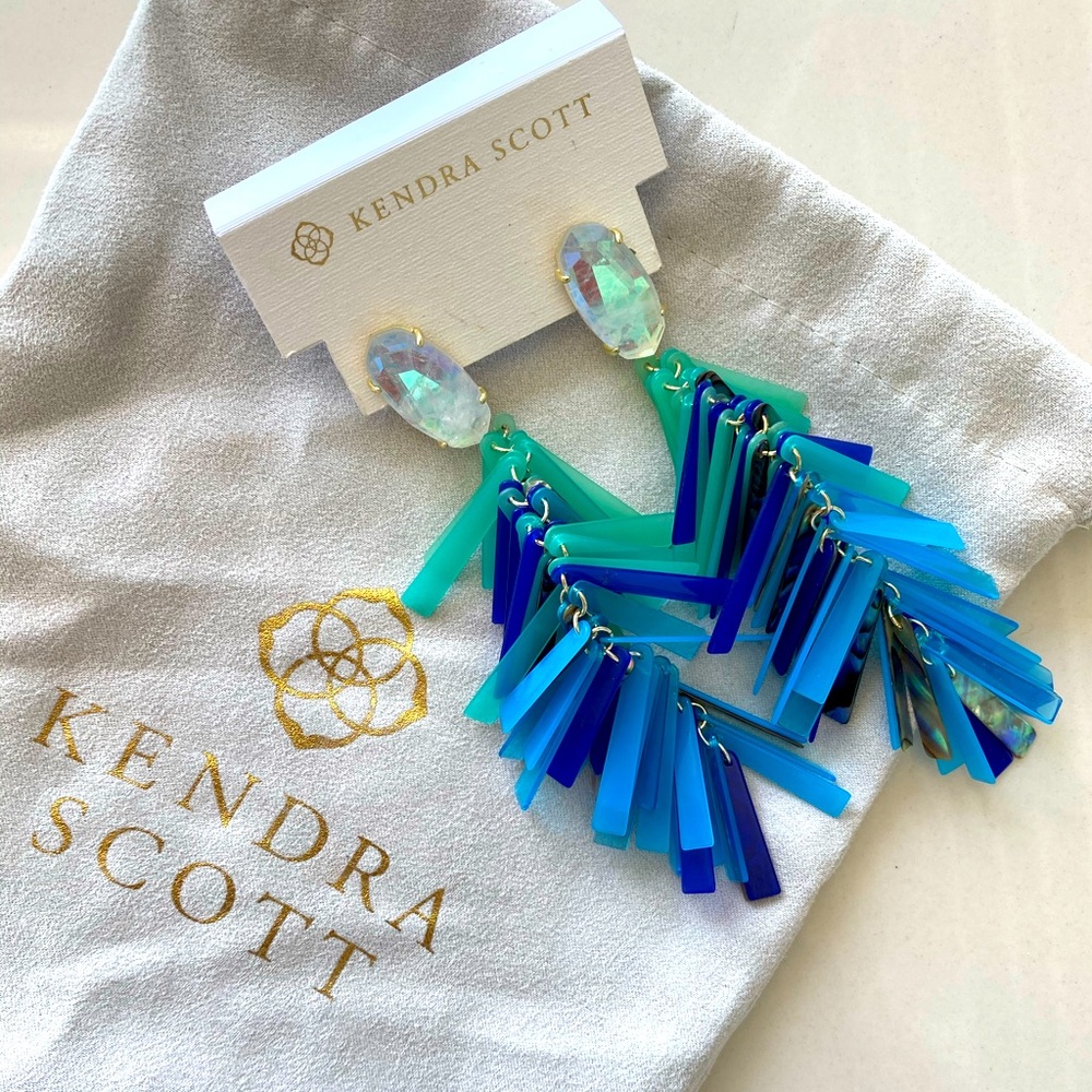 Kendra Scott Blue Gold Earrings